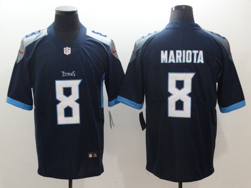 Men Tennessee Titans #8 Mariota Blue Nike Vapor Untouchable Limited NFL Jerseys->->NFL Jersey